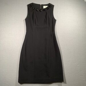 kate spade Floral Cluster Diana in Black Jewel Embellished Crepe Dress 2